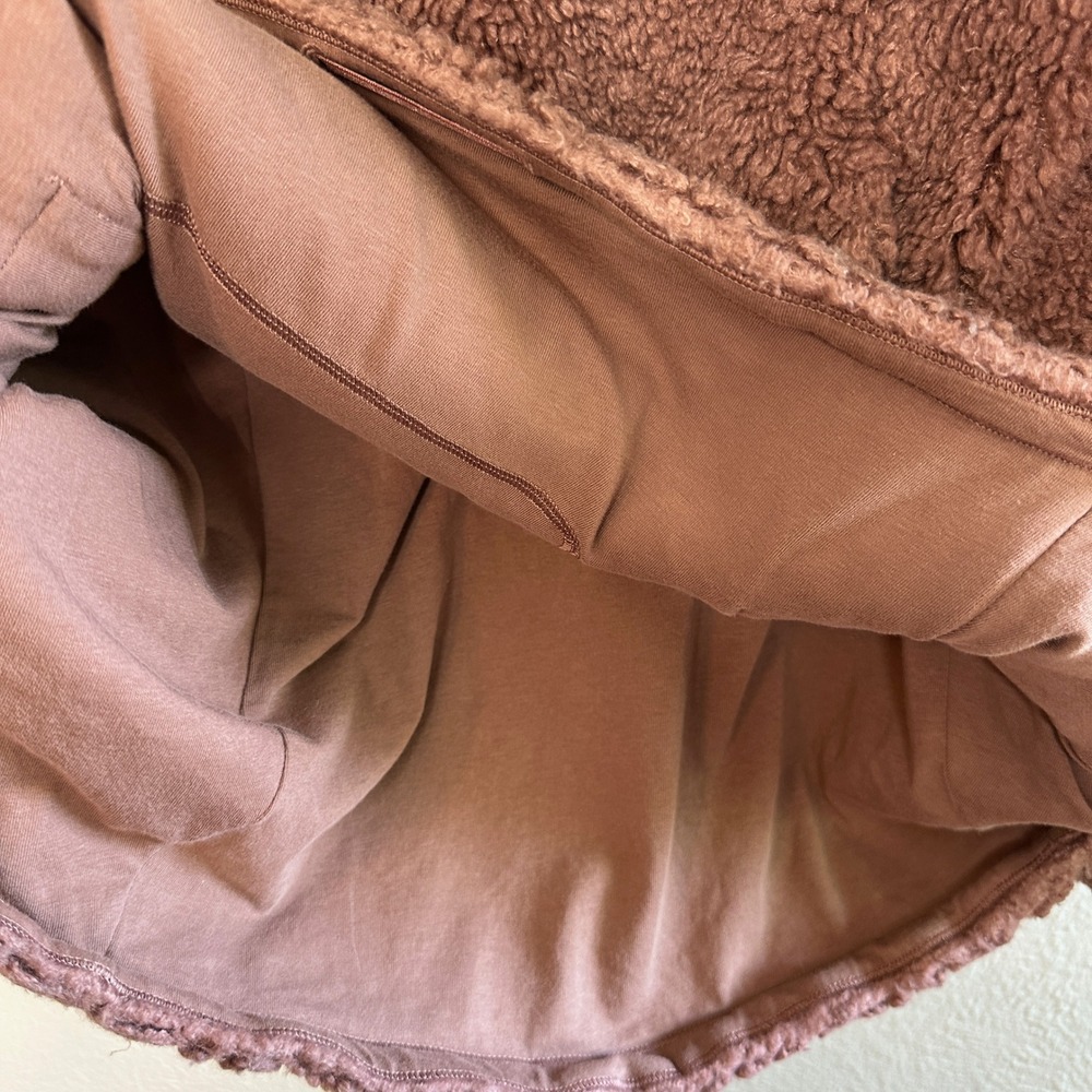 Lululemon Warmth Restore Long Pullover Smoky Topaz Sherpa Funnel Neck Size 6 - Picture 7 of 10